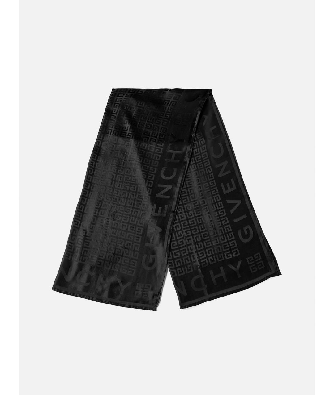 GIVENCHY Черный шелковый шарф, фото 2