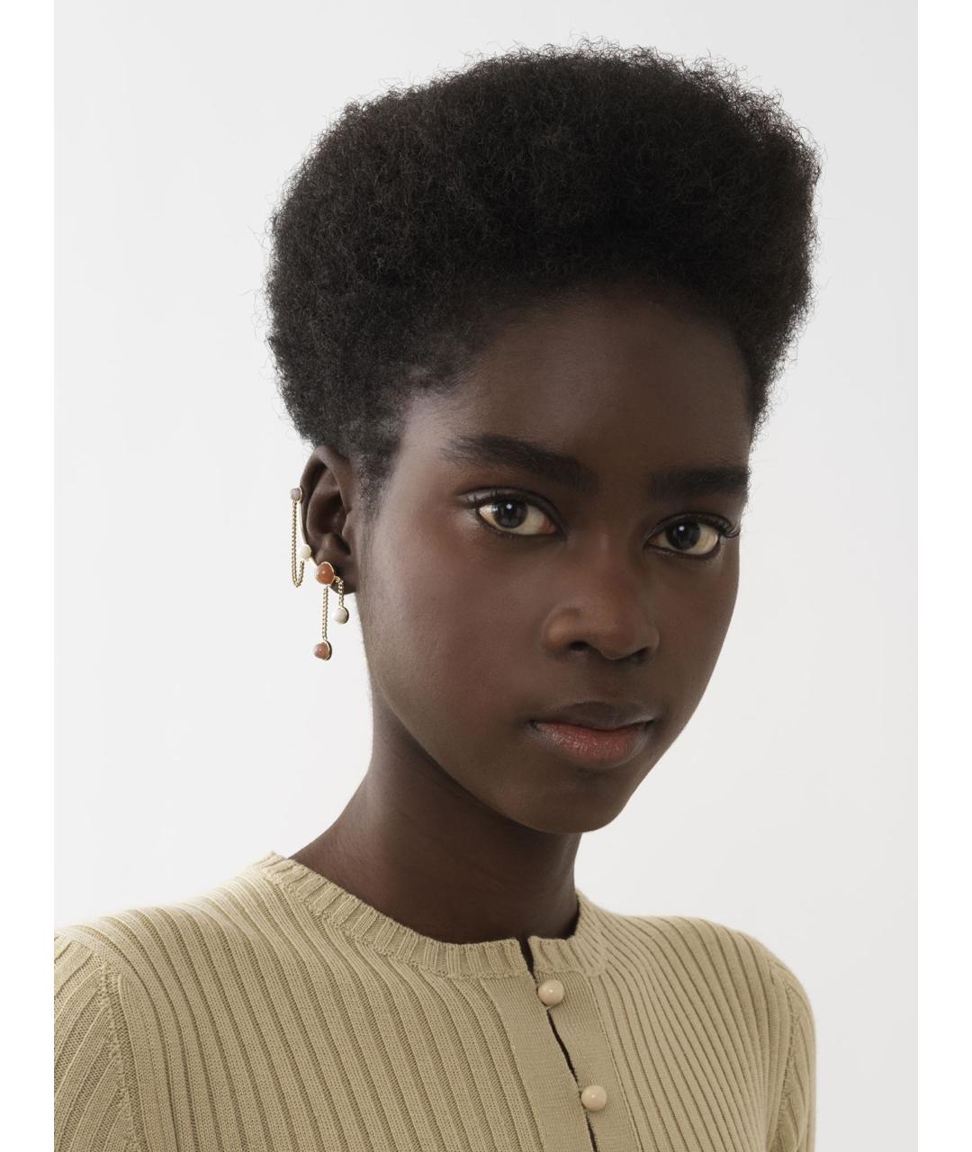 CHLOE Золотые металлические серьги, фото 2