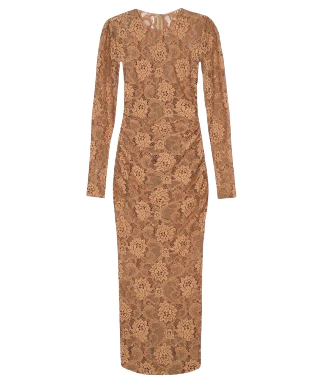 DOLCE&GABBANA Бежевое полиамидовое коктейльное платье, фото 1