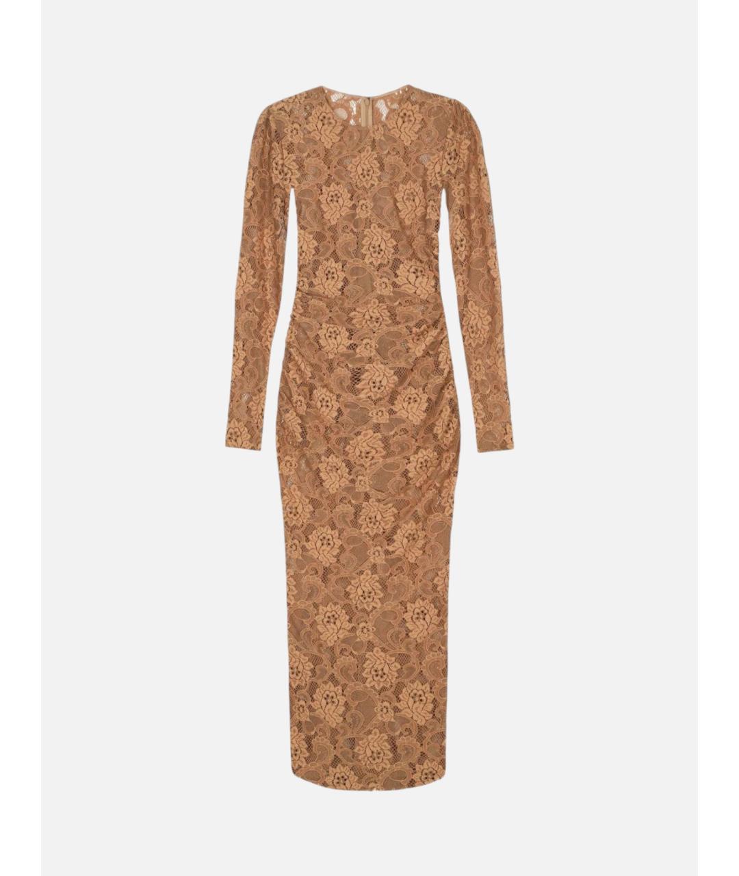 DOLCE&GABBANA Бежевое полиамидовое коктейльное платье, фото 4