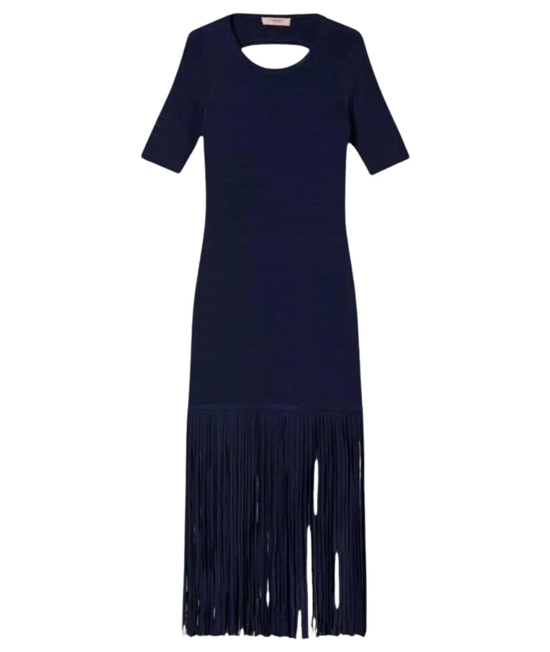 TWIN-SET Темно-синее вискозное повседневное платье, фото 1