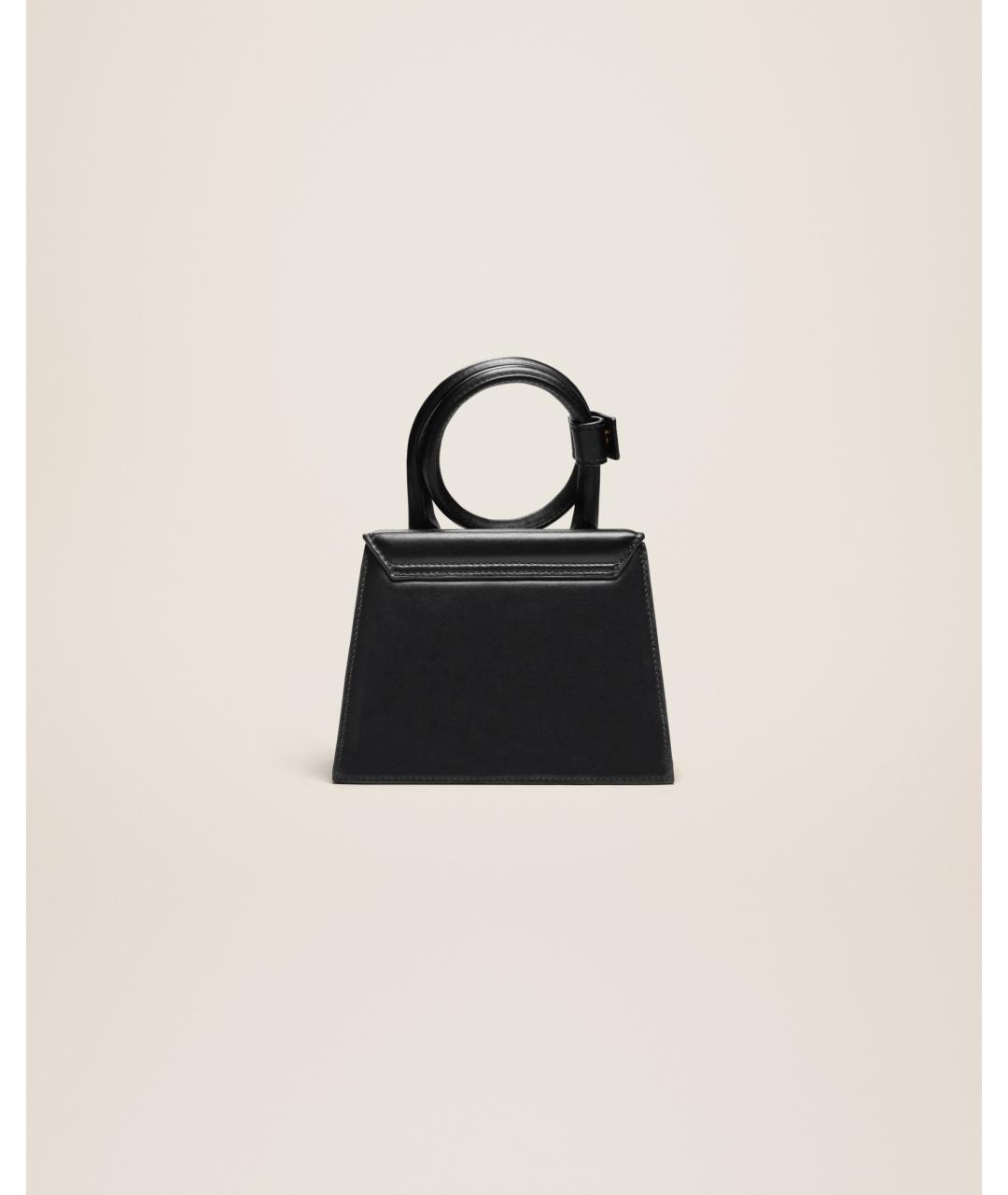 JACQUEMUS Черная кожаная сумка с короткими ручками, фото 3