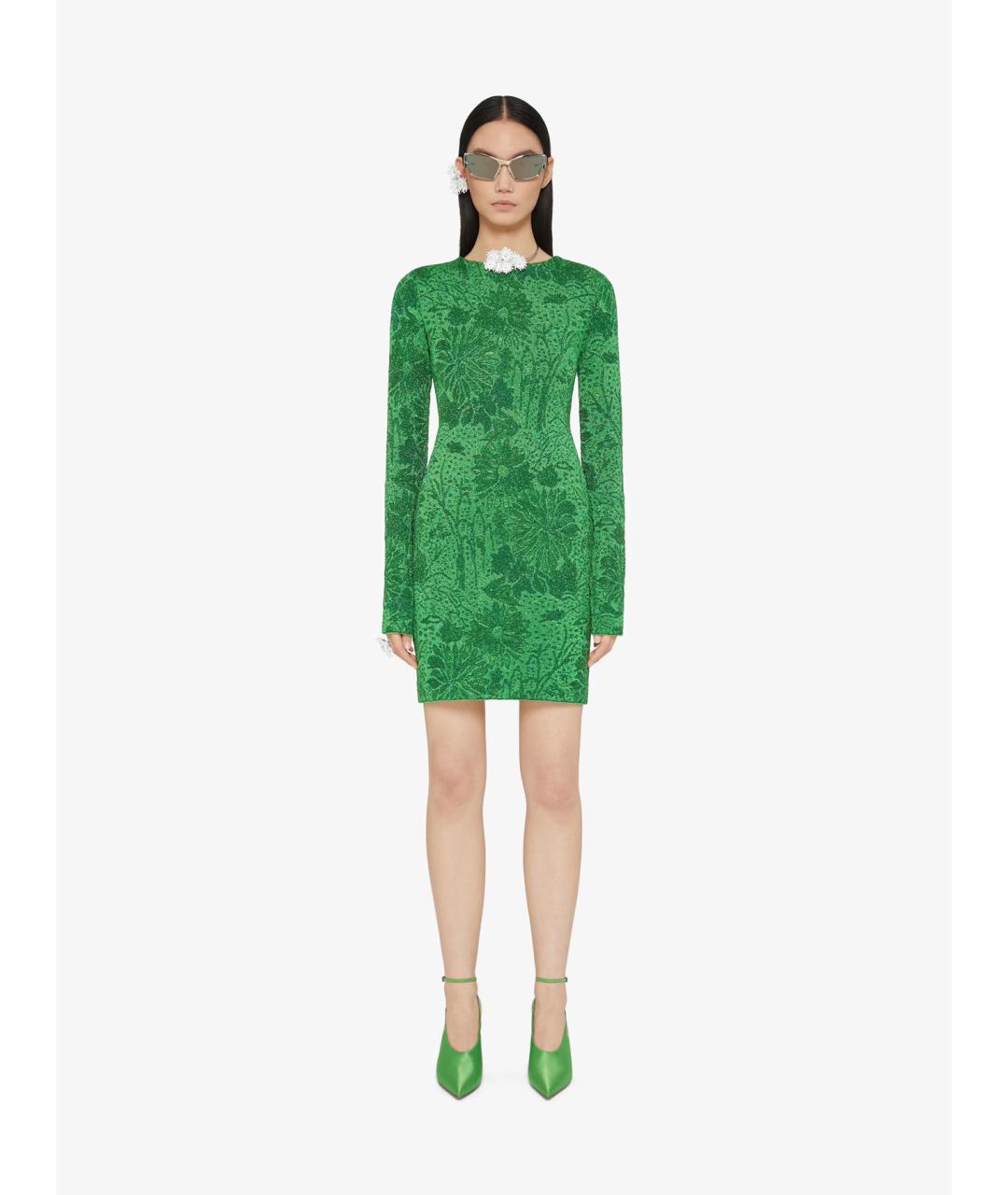 GIVENCHY Зеленые вискозное повседневное платье, фото 2