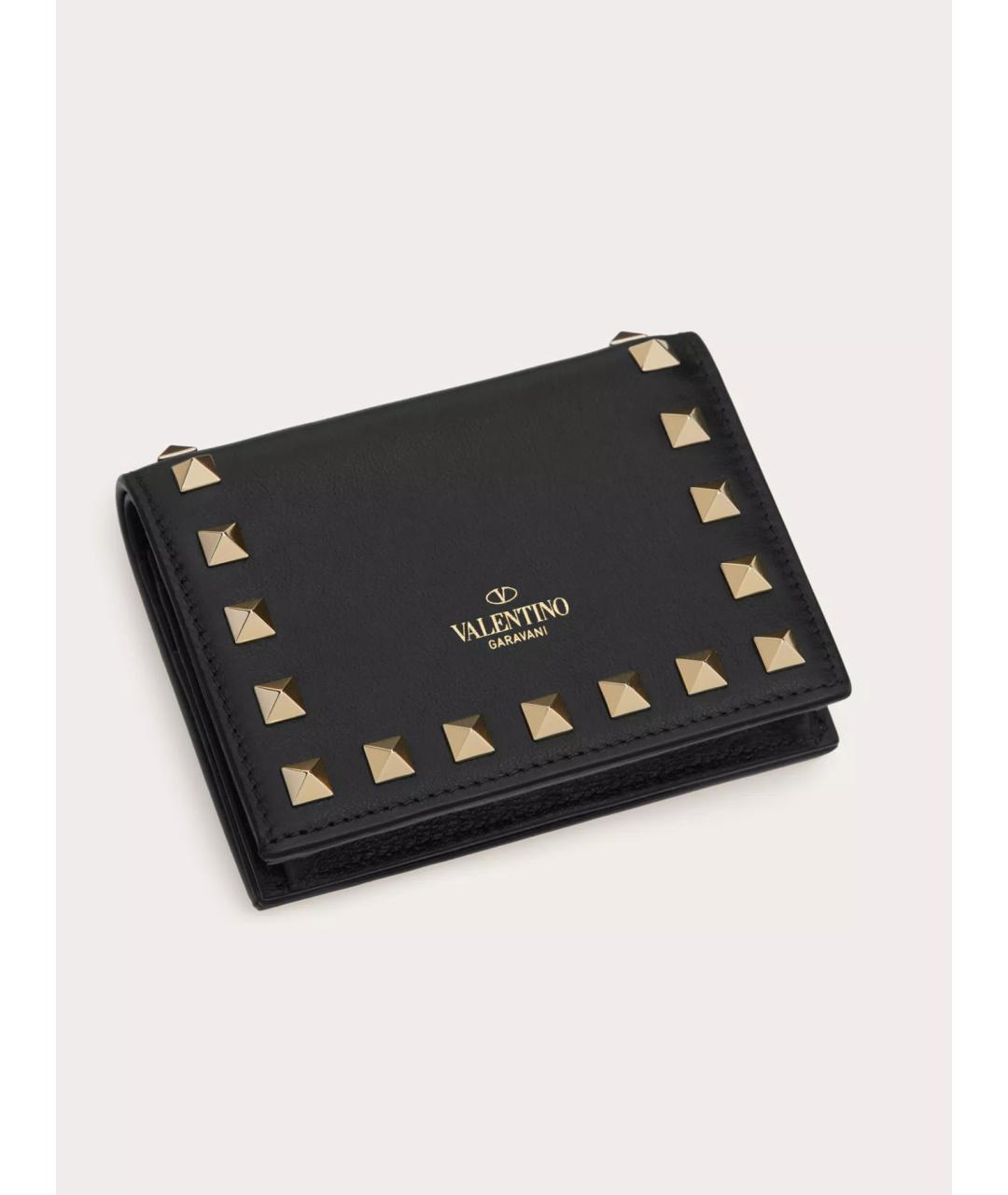 VALENTINO Черный кожаный кошелек, фото 5