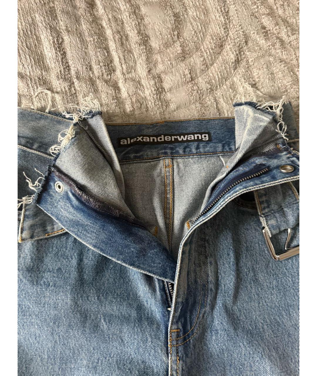 ALEXANDER WANG Синие хлопковые прямые джинсы, фото 4