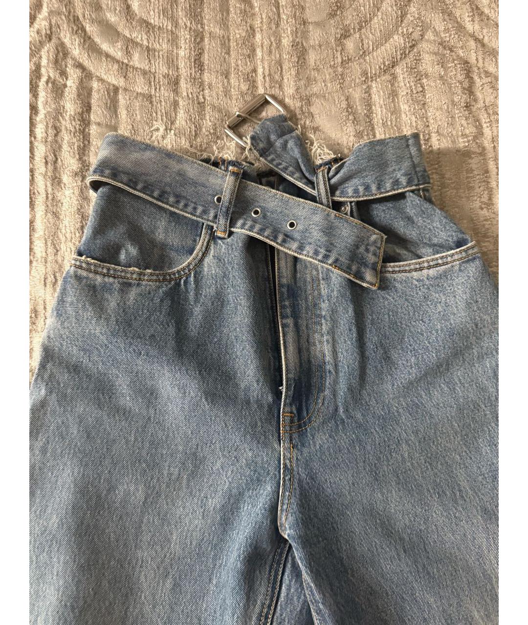 ALEXANDER WANG Синие хлопковые прямые джинсы, фото 3