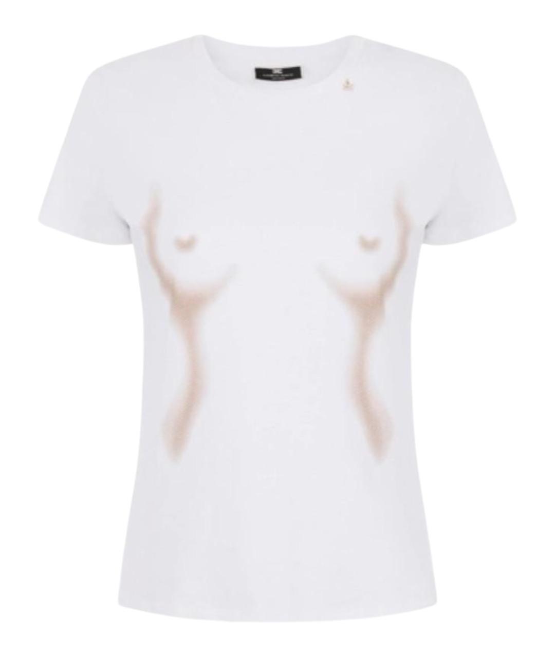 ELISABETTA FRANCHI Белая хлопковая футболка, фото 1