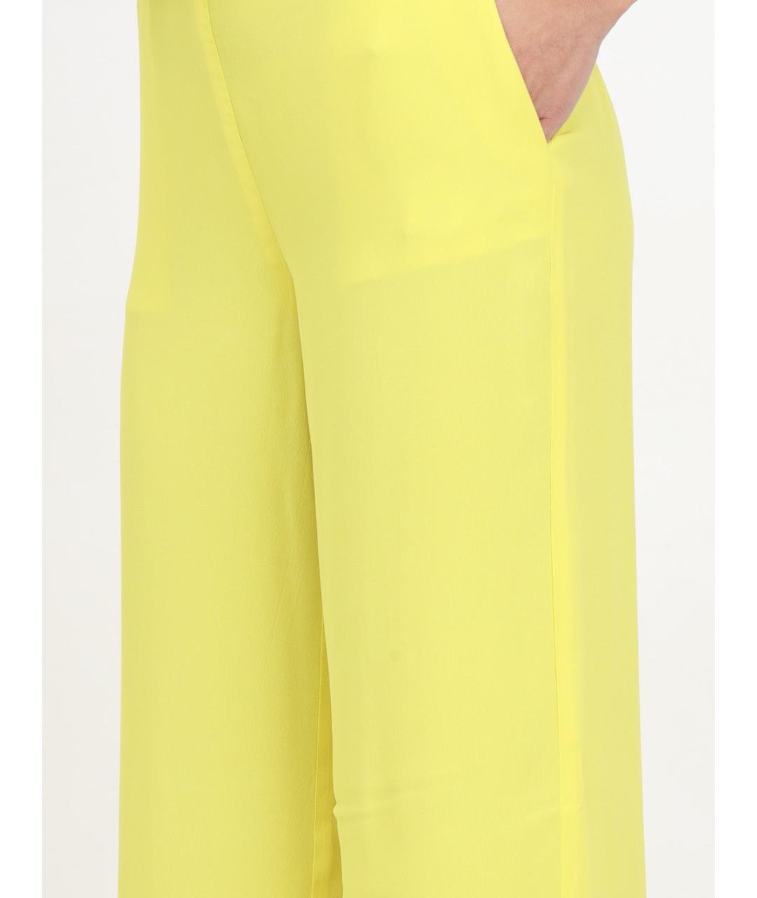 PINKO Желтые вискозные брюки широкие, фото 3