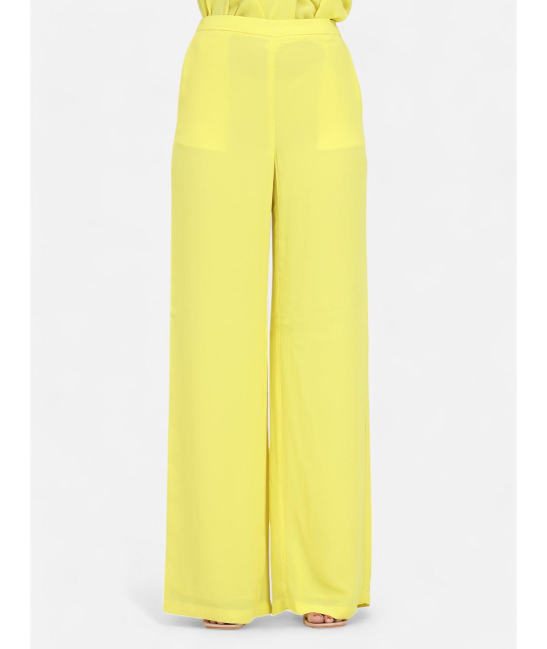 PINKO Желтые вискозные брюки широкие, фото 5
