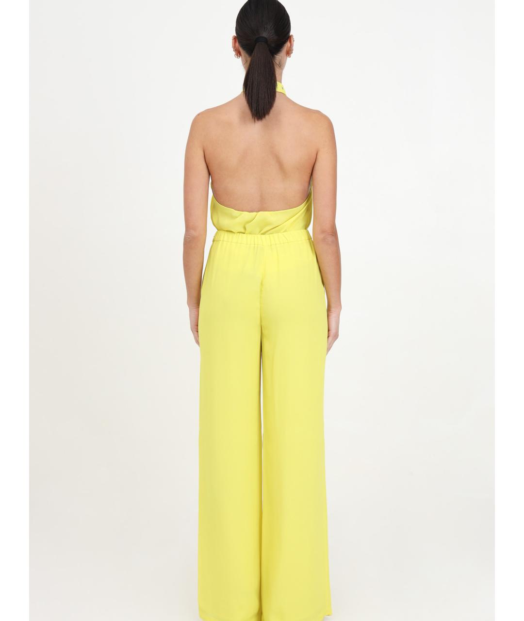 PINKO Желтые вискозные брюки широкие, фото 4