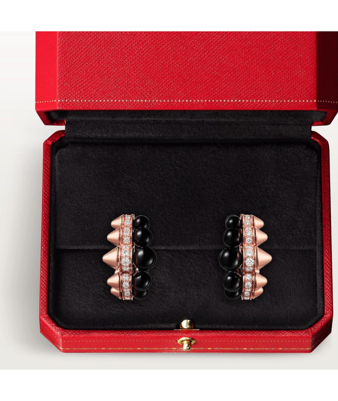CARTIER Черные серьги из розового золота, фото 5