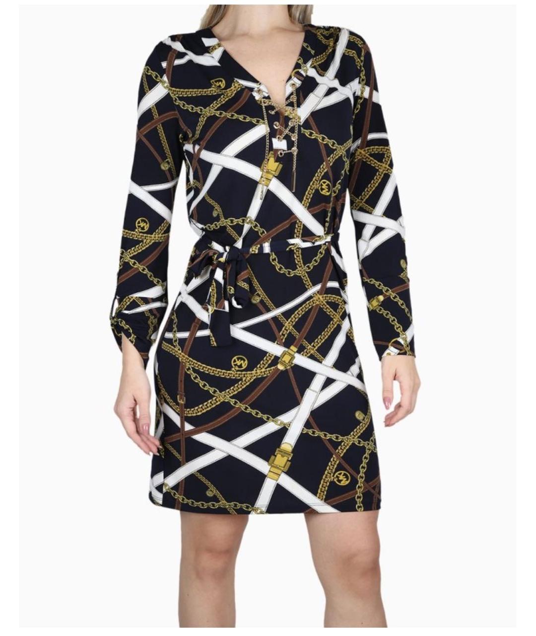 MICHAEL MICHAEL KORS Мульти полиэстеровое повседневное платье, фото 7