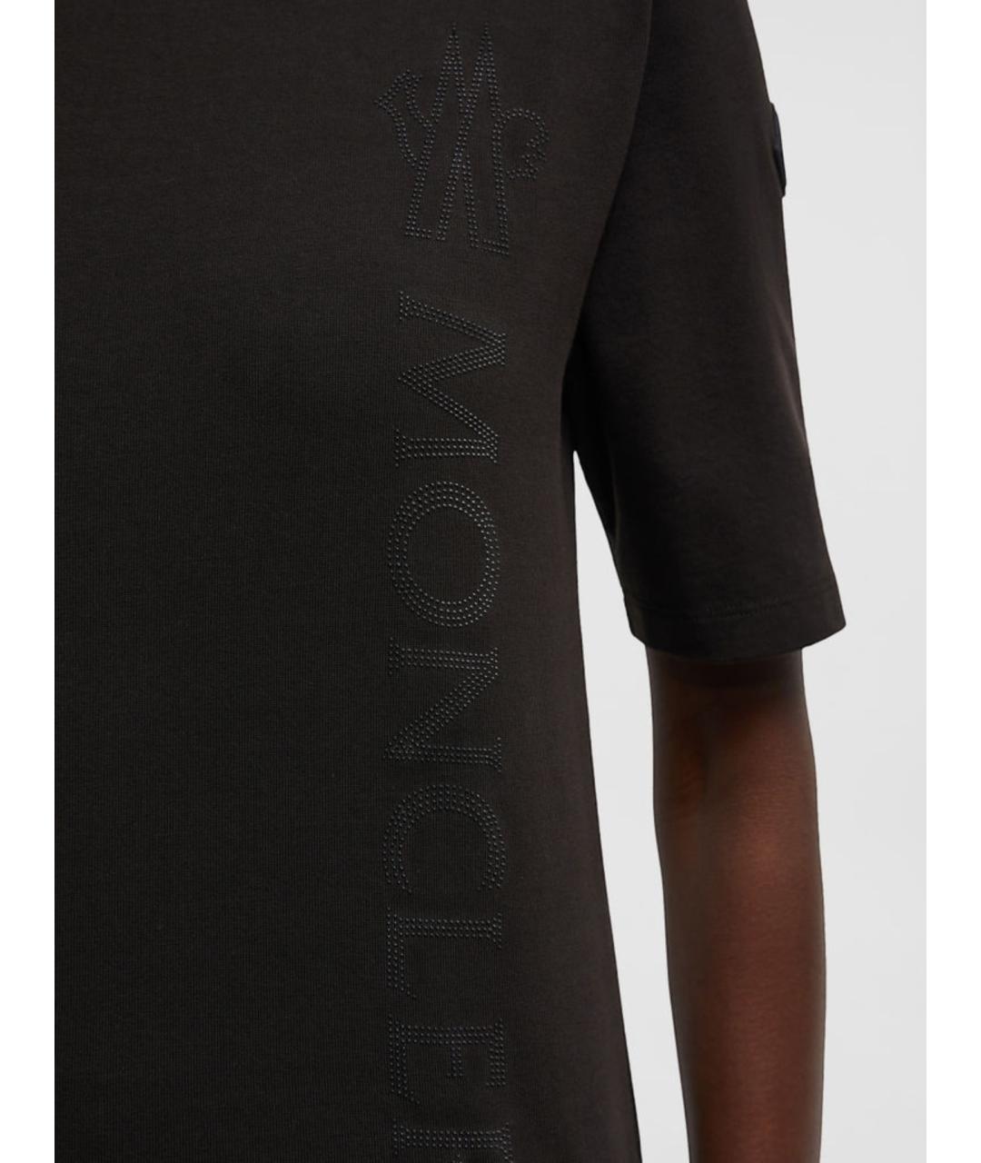 MONCLER Черная хлопковая футболка, фото 3