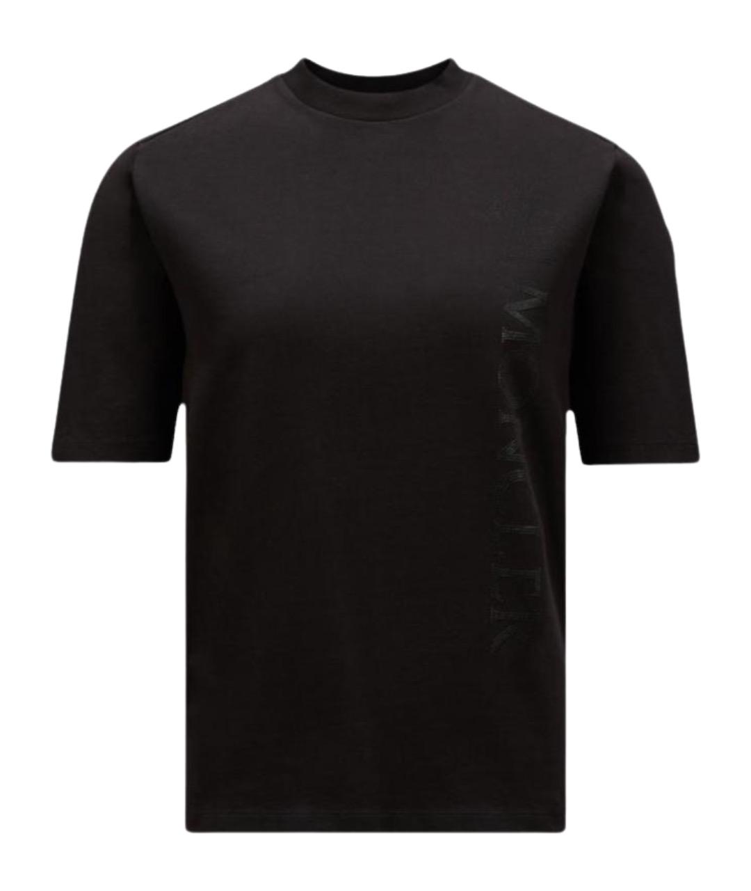 MONCLER Черная хлопковая футболка, фото 1