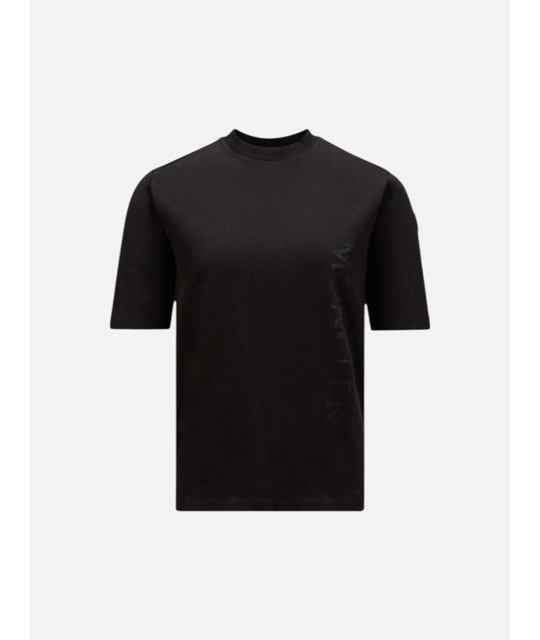 MONCLER Черная хлопковая футболка, фото 5