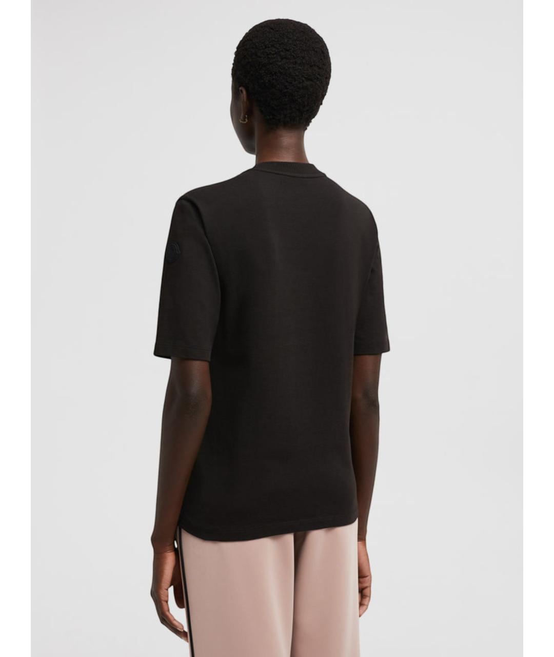 MONCLER Черная хлопковая футболка, фото 4
