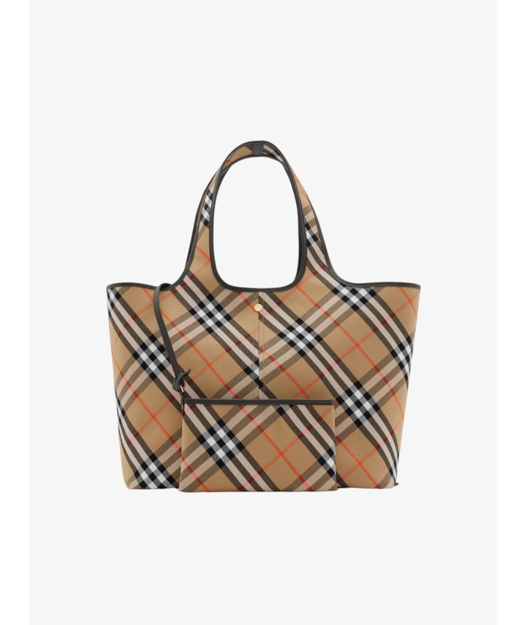 BURBERRY Бежевая тканевая сумка тоут, фото 4