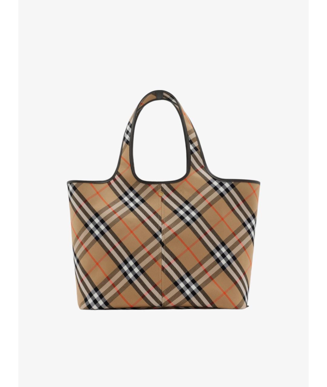 BURBERRY Бежевая тканевая сумка тоут, фото 5