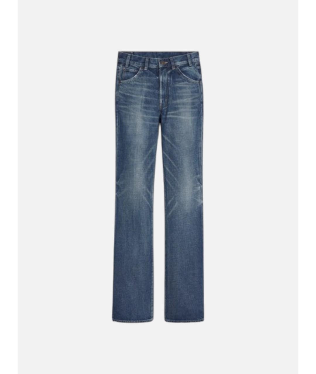CELINE Синие хлопковые прямые джинсы, фото 3