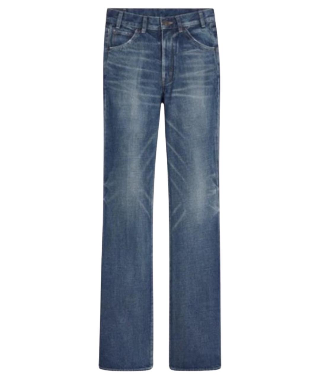 CELINE Синие хлопковые прямые джинсы, фото 1