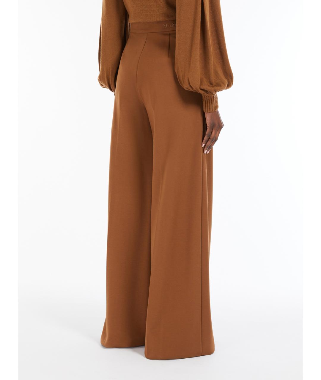 MAX MARA Коричневые вискозные брюки широкие, фото 4