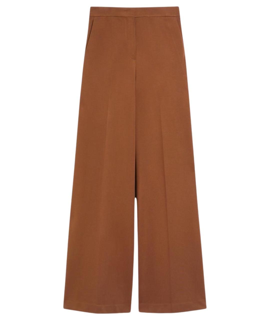MAX MARA Коричневые вискозные брюки широкие, фото 1
