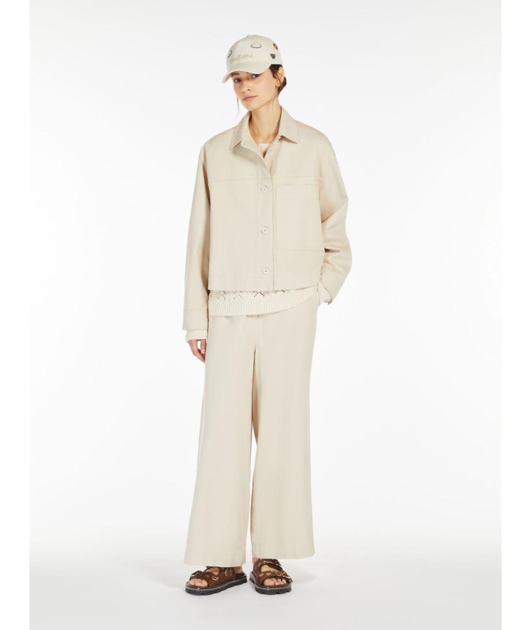 WEEKEND MAX MARA Бежевая хлопковая куртка, фото 2