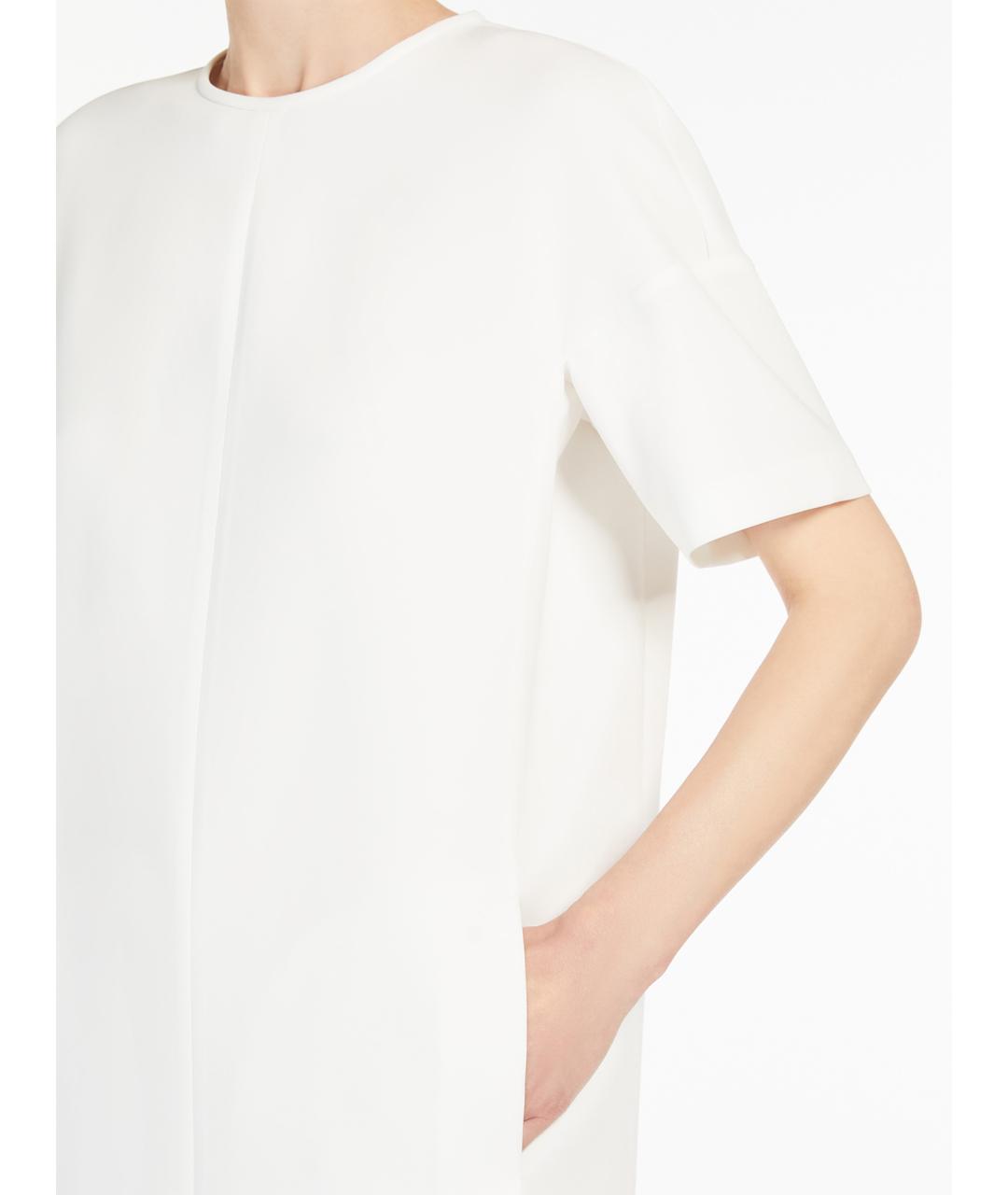 MAX MARA STUDIO Белое ацетатное повседневное платье, фото 4