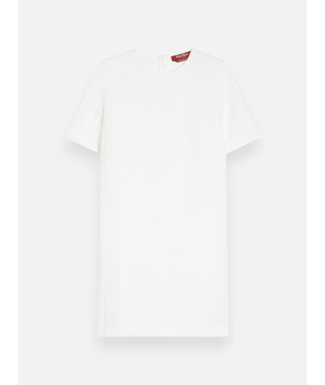 MAX MARA STUDIO Белое ацетатное повседневное платье, фото 5