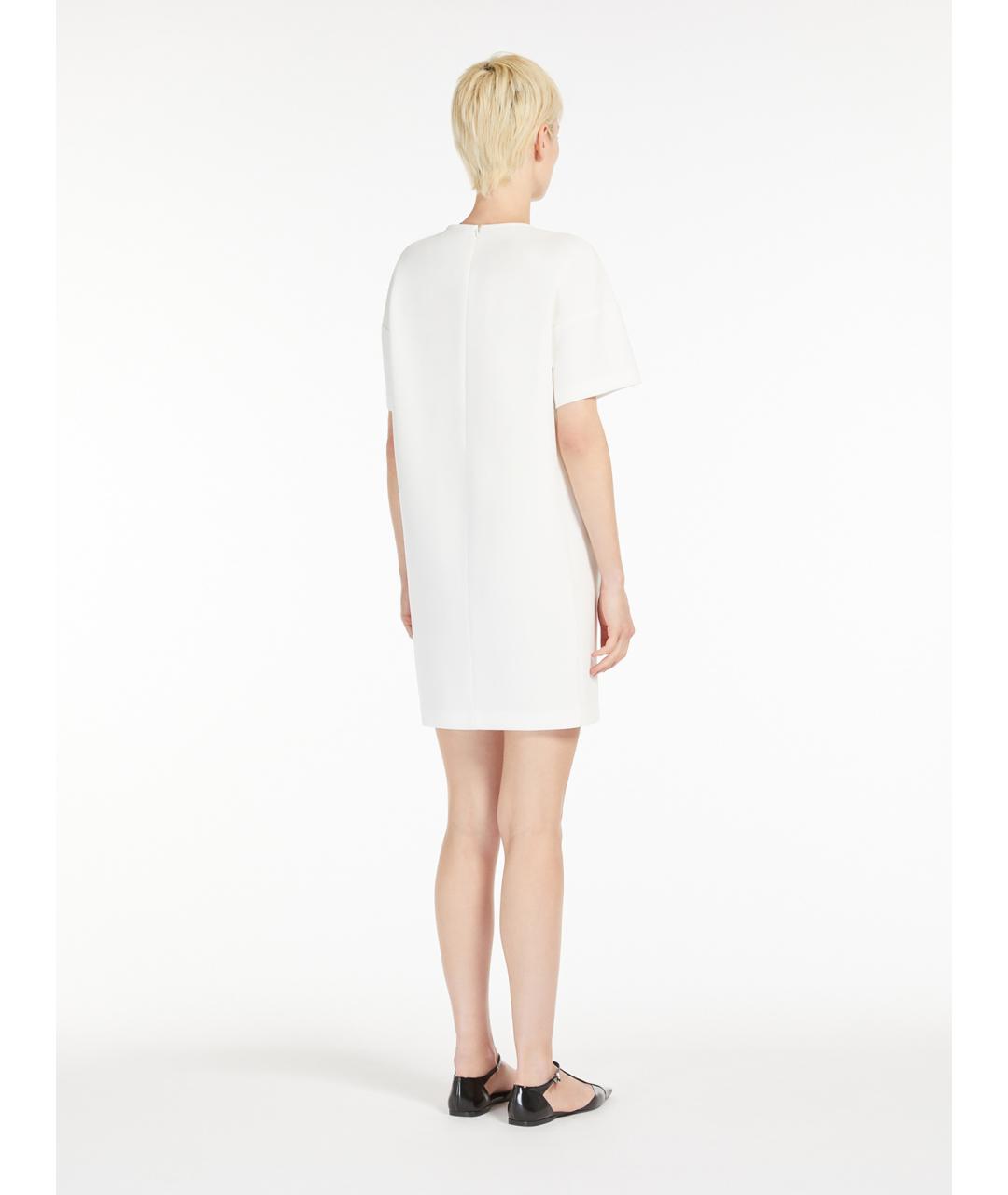 MAX MARA STUDIO Белое ацетатное повседневное платье, фото 3