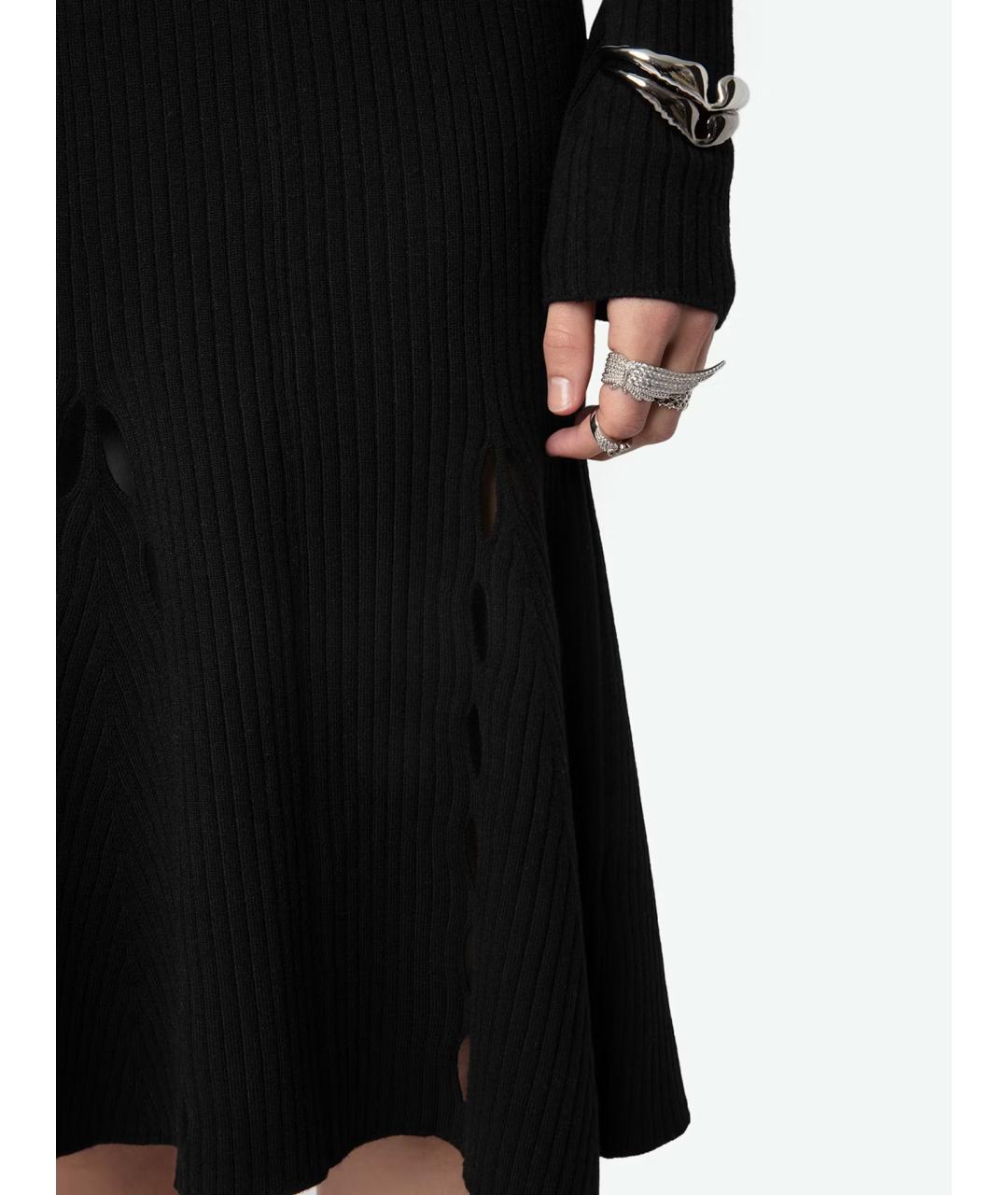 ZADIG & VOLTAIRE Черная шерстяная юбка миди, фото 6
