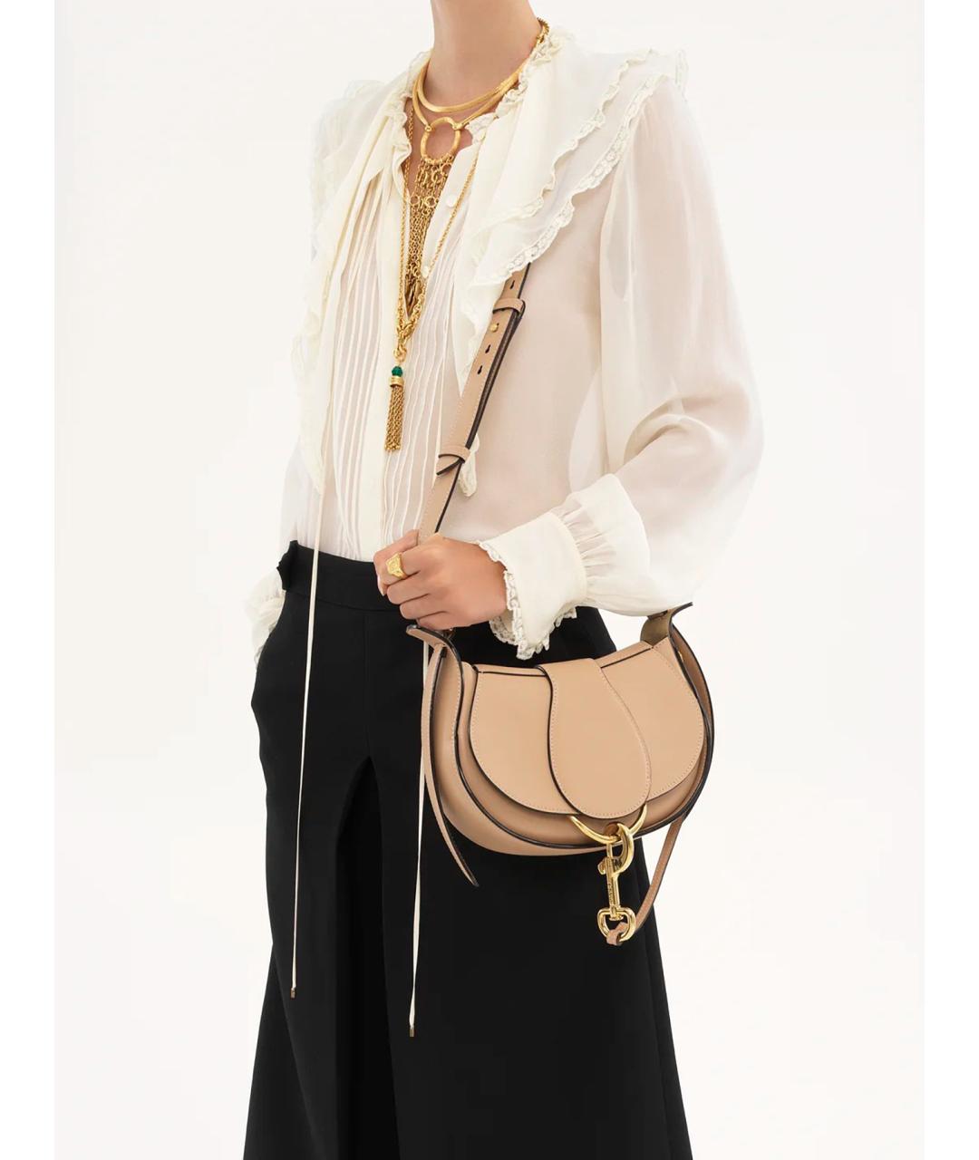 CHLOE Бежевая кожаная сумка через плечо, фото 2