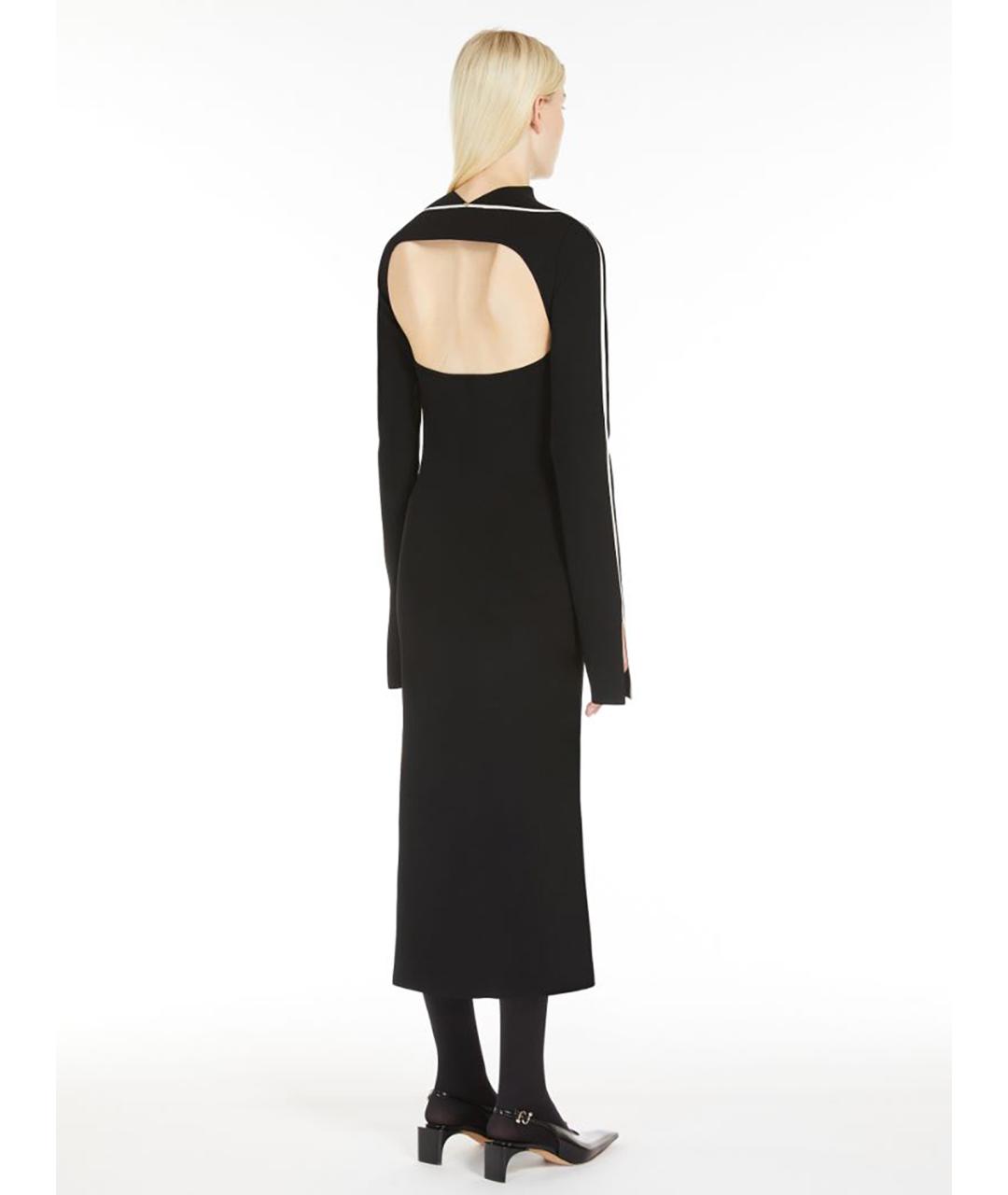 SPORTMAX Черное вискозное повседневное платье, фото 3