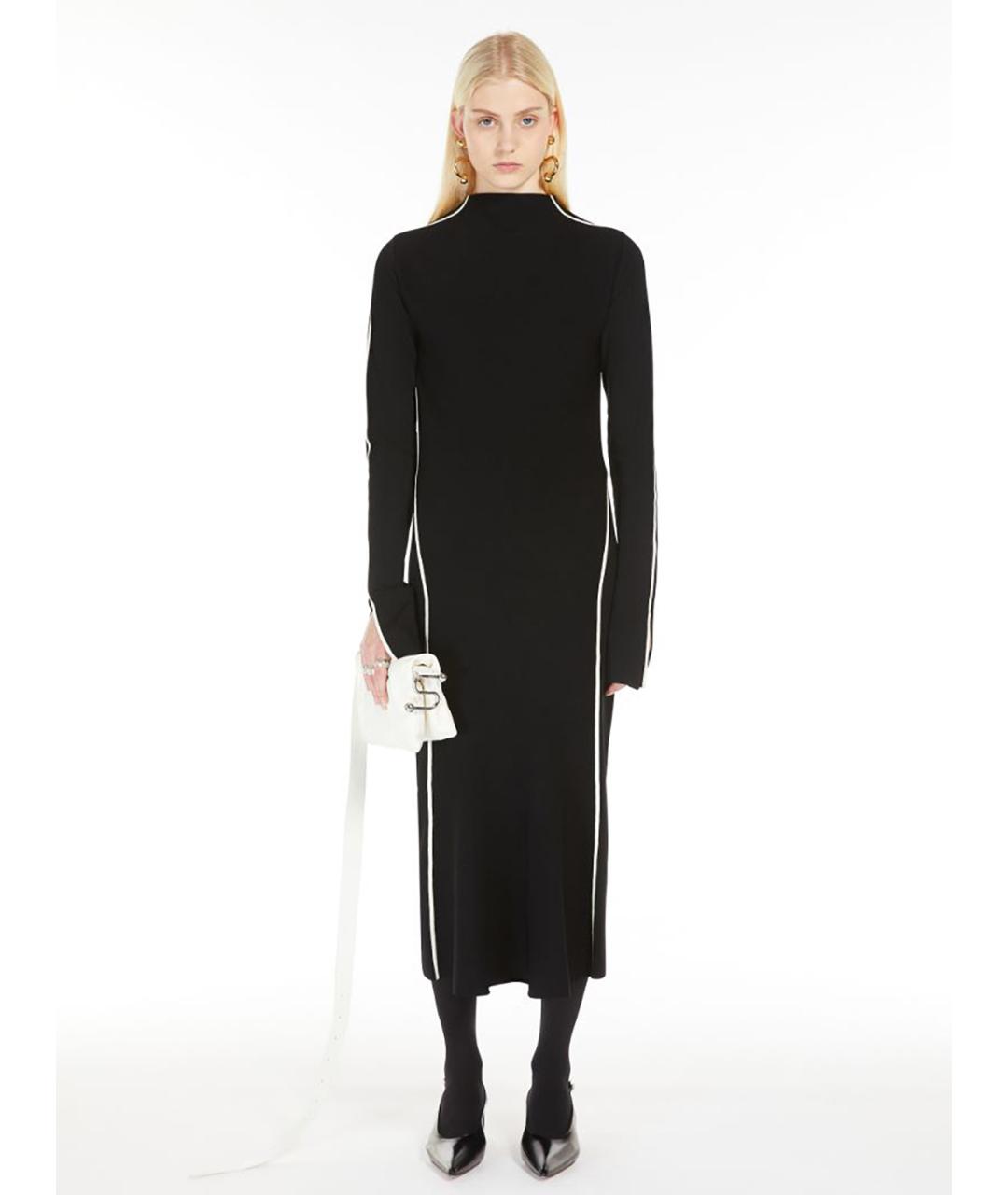 SPORTMAX Черное вискозное повседневное платье, фото 2