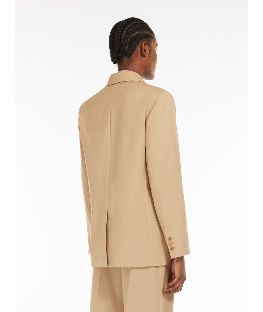 WEEKEND MAX MARA Бежевый шерстяной жакет/пиджак, фото 3