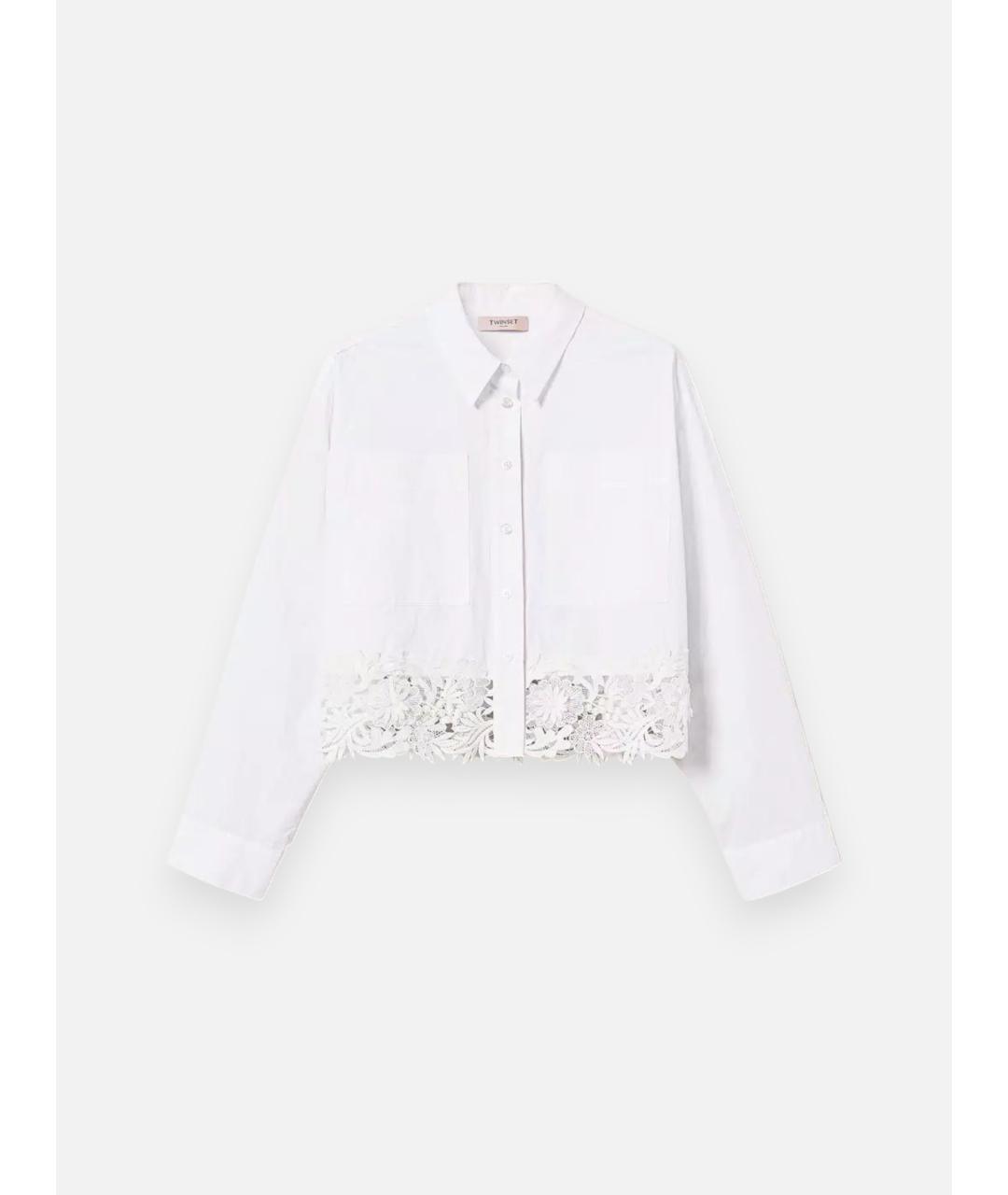 TWIN-SET Белая хлопковая рубашка, фото 6