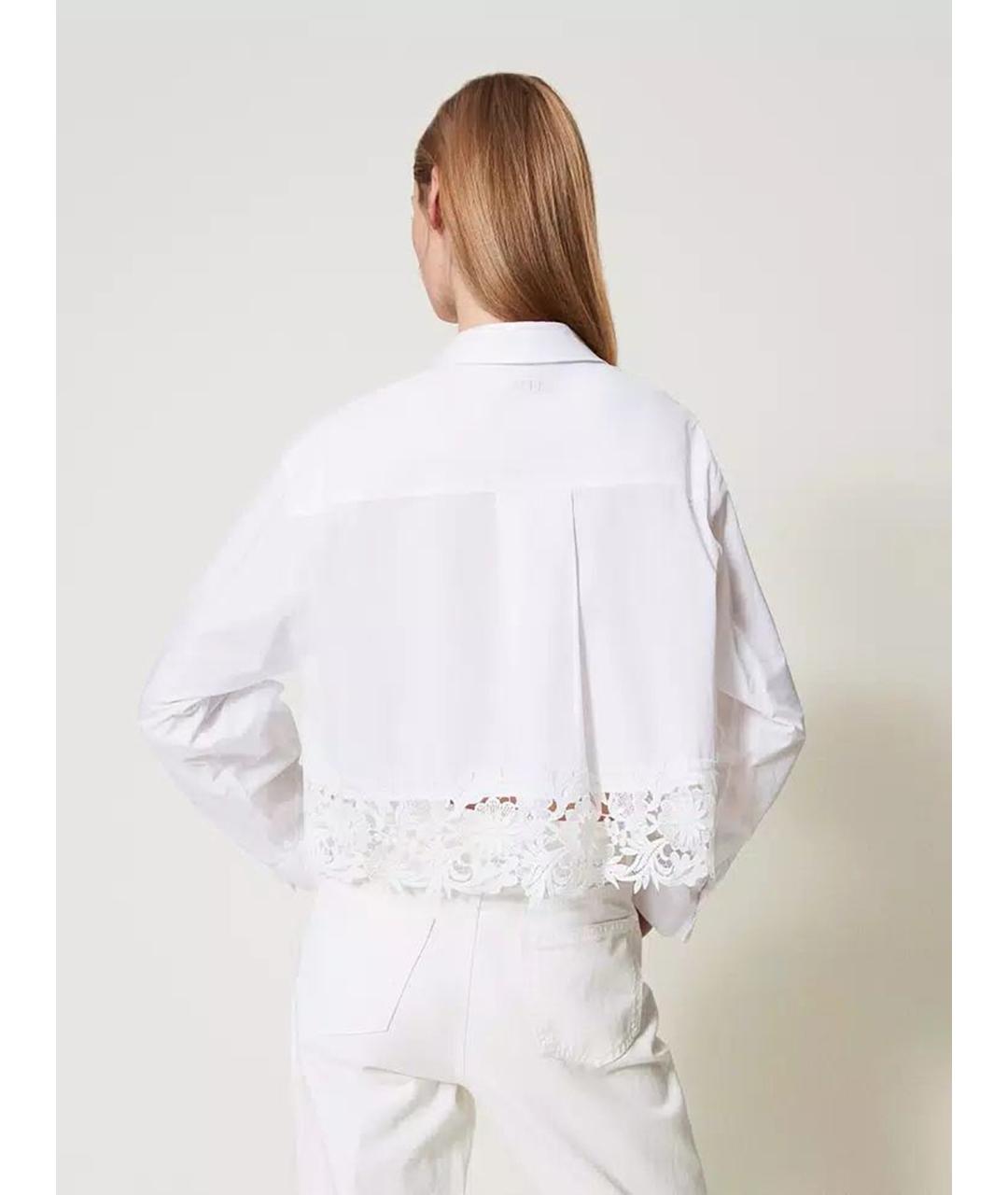 TWIN-SET Белая хлопковая рубашка, фото 4