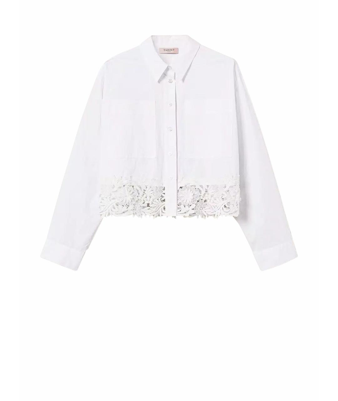 TWIN-SET Белая хлопковая рубашка, фото 1