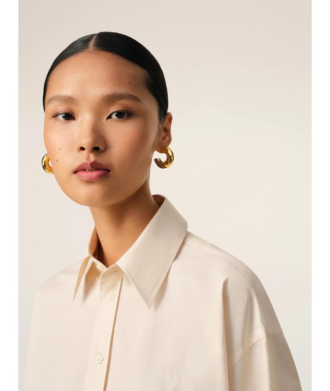 Ami Paris Бежевая хлопковая рубашка, фото 6