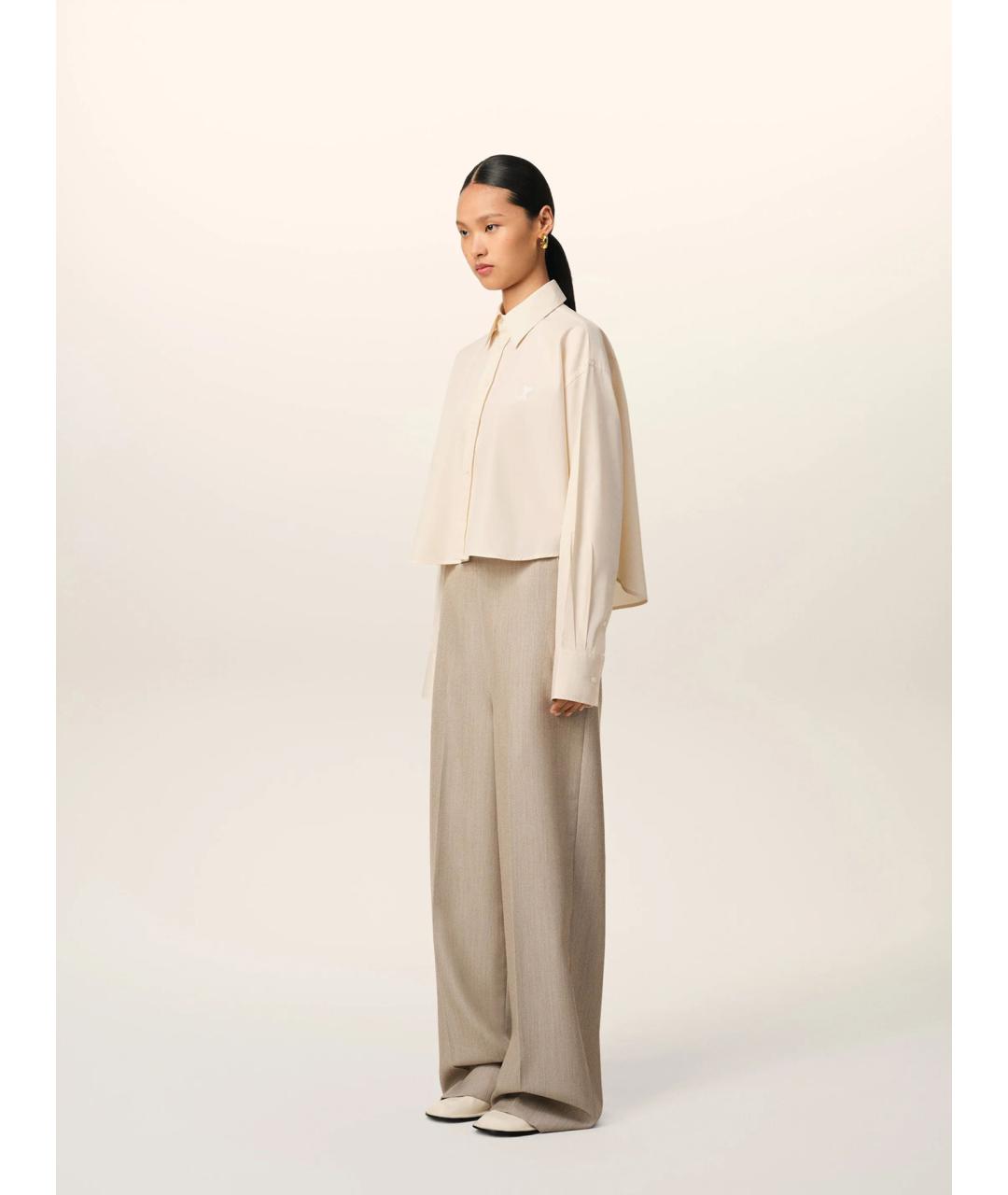 Ami Paris Бежевая хлопковая рубашка, фото 5