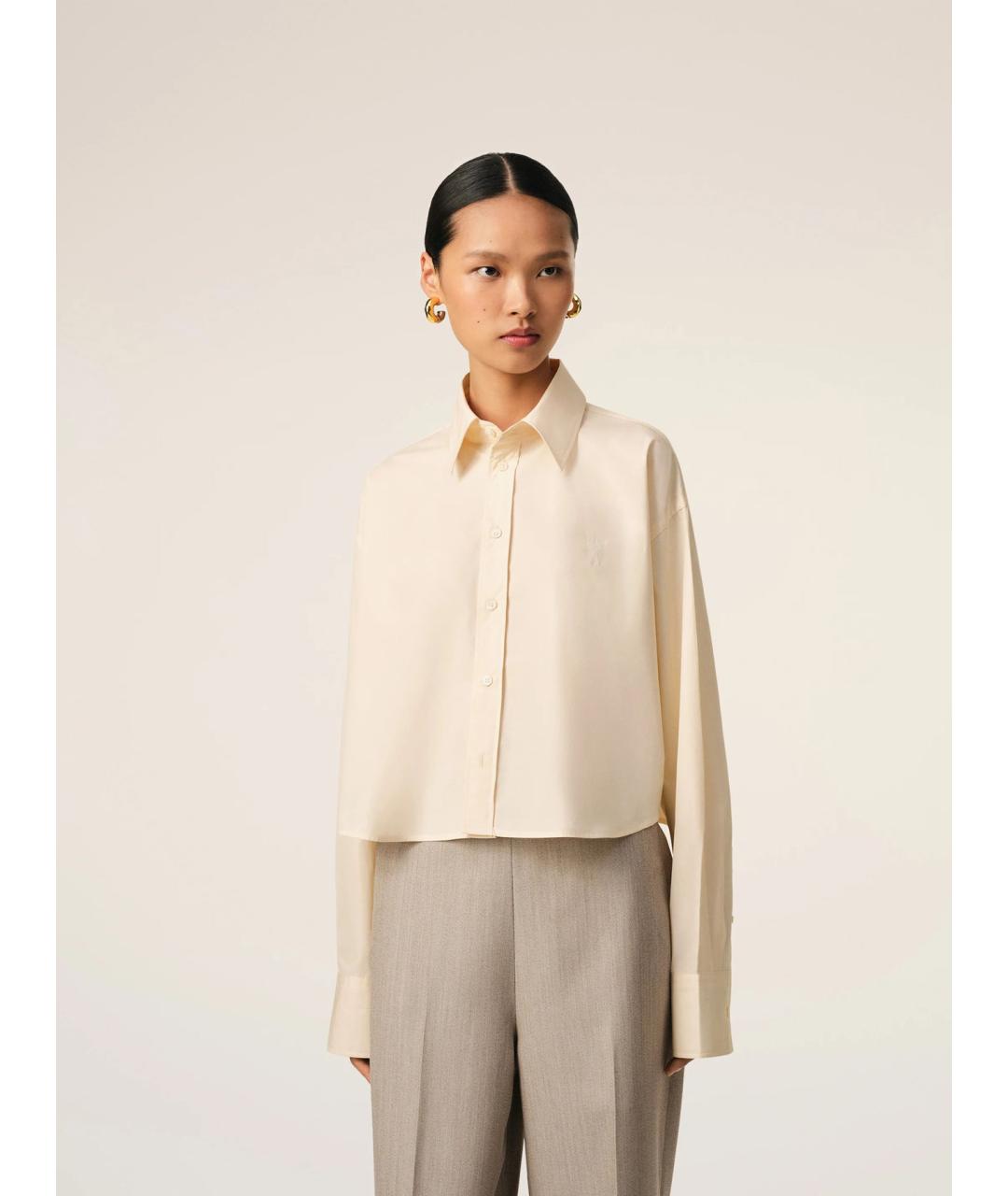 Ami Paris Бежевая хлопковая рубашка, фото 3