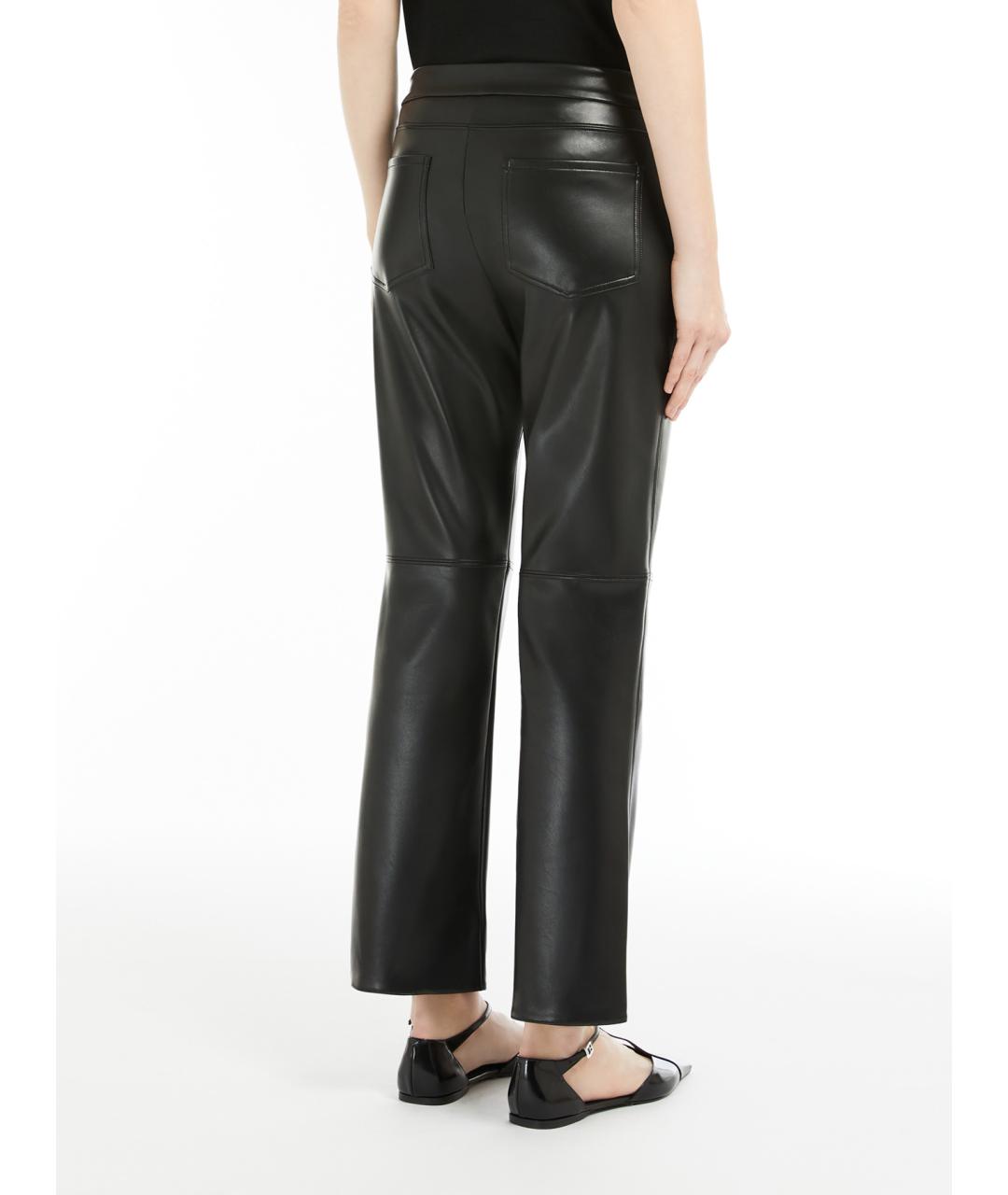 'S MAX MARA Черные полиэстеровые прямые брюки, фото 3