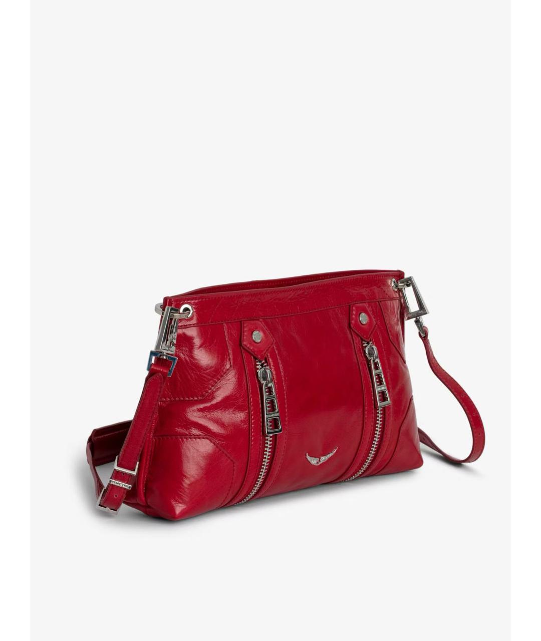 ZADIG & VOLTAIRE Красная кожаная сумка через плечо, фото 4