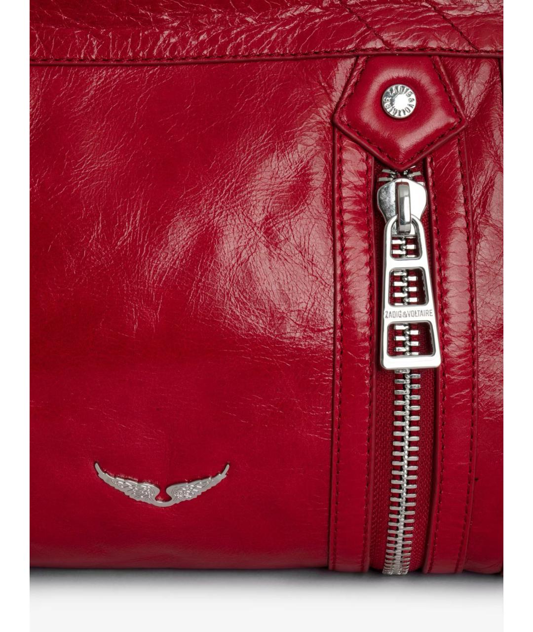ZADIG & VOLTAIRE Красная кожаная сумка через плечо, фото 5