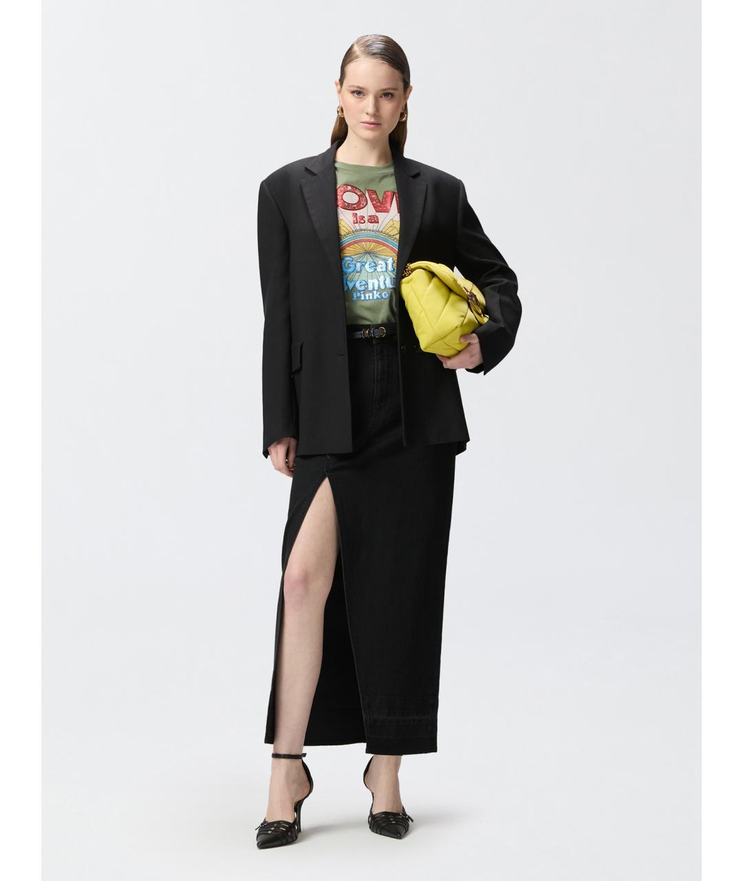 PINKO Зеленая хлопковая футболка, фото 2