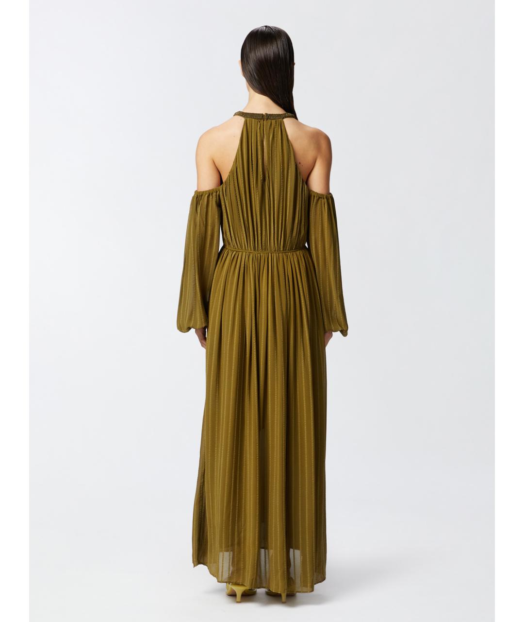 PINKO Зеленые вискозное повседневное платье, фото 4