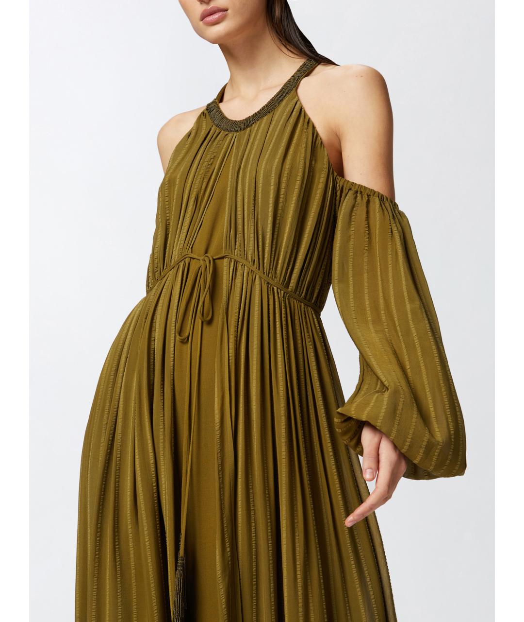 PINKO Зеленые вискозное повседневное платье, фото 5