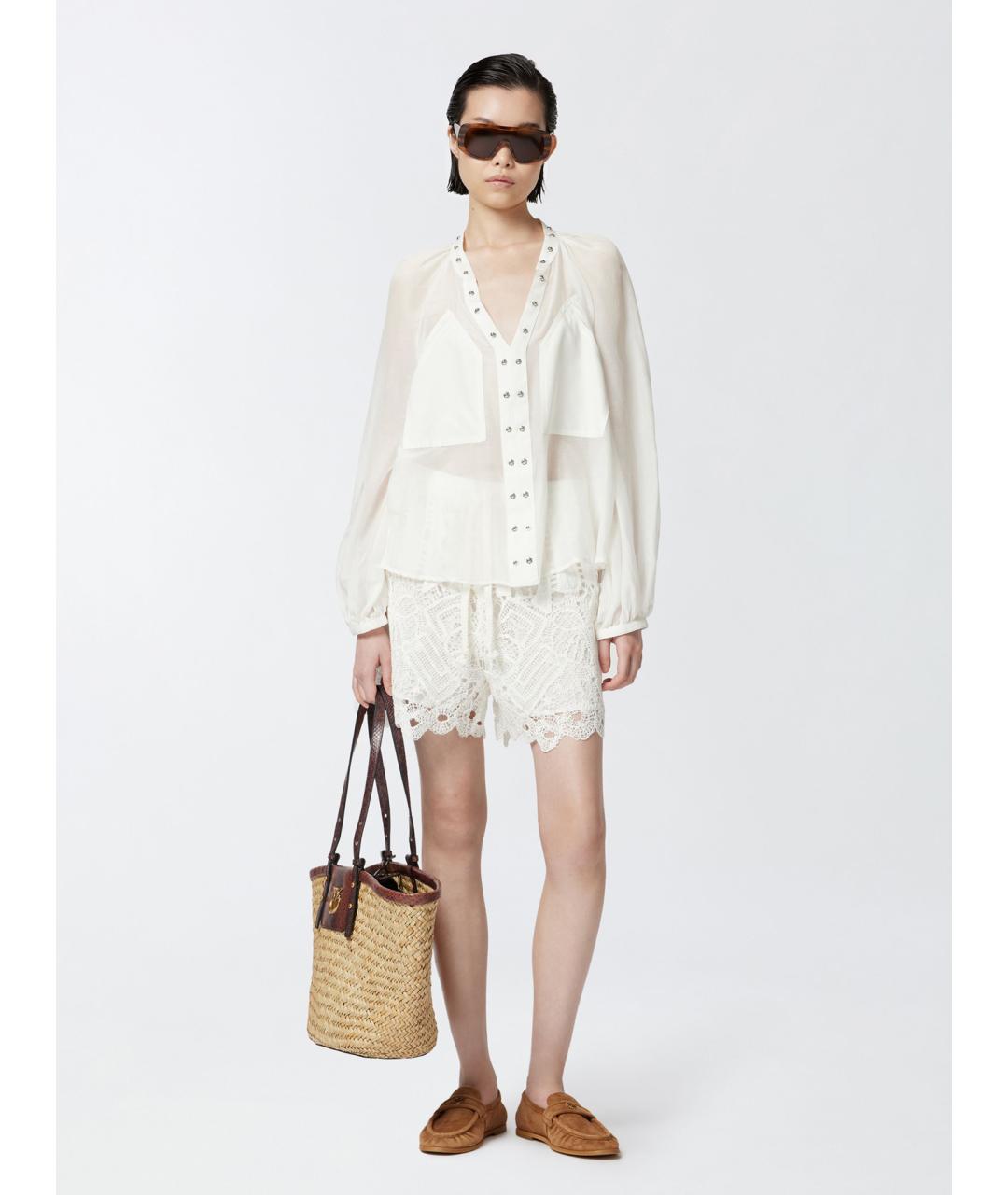 PINKO Белые хлопковые шорты, фото 2