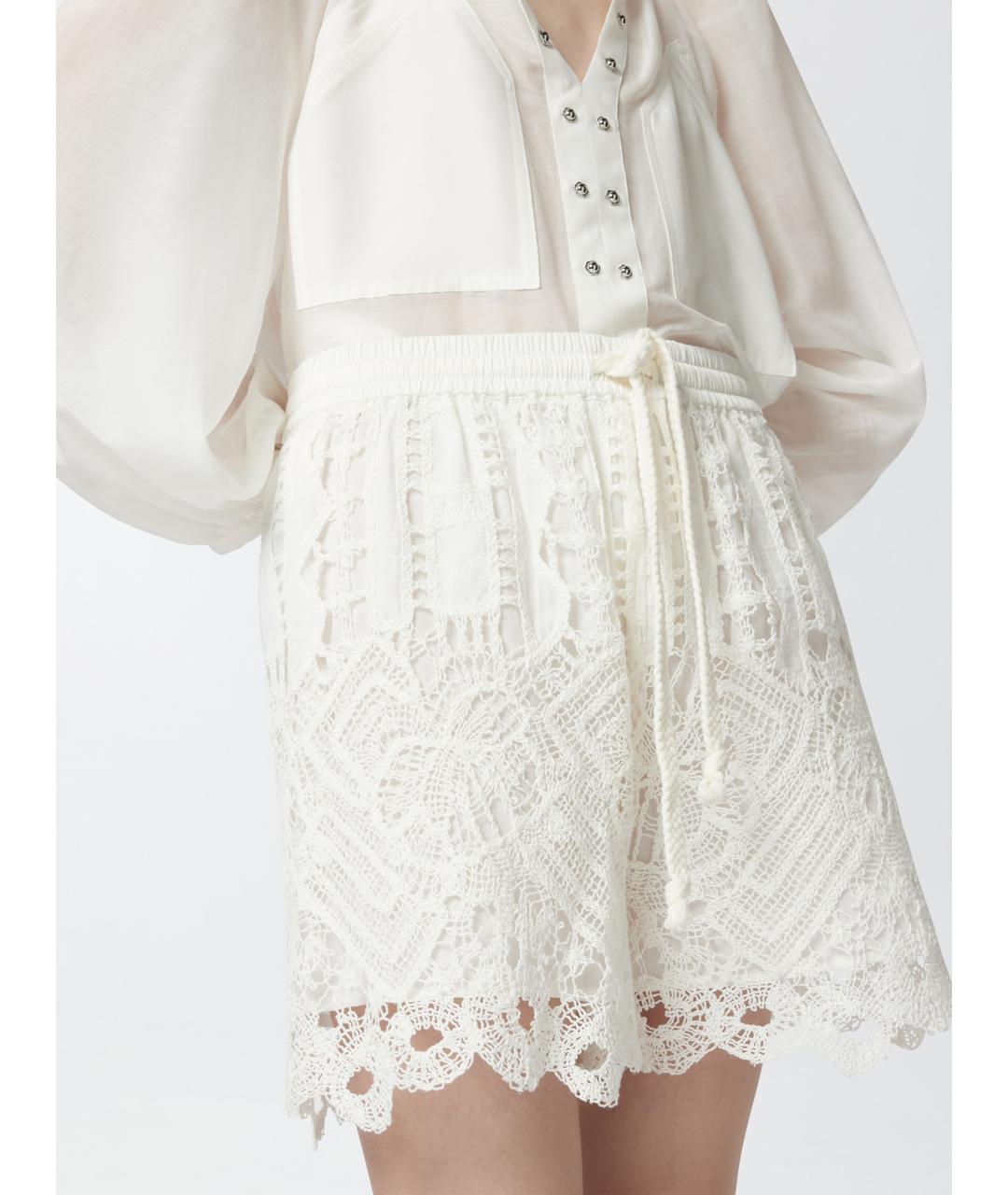 PINKO Белые хлопковые шорты, фото 5