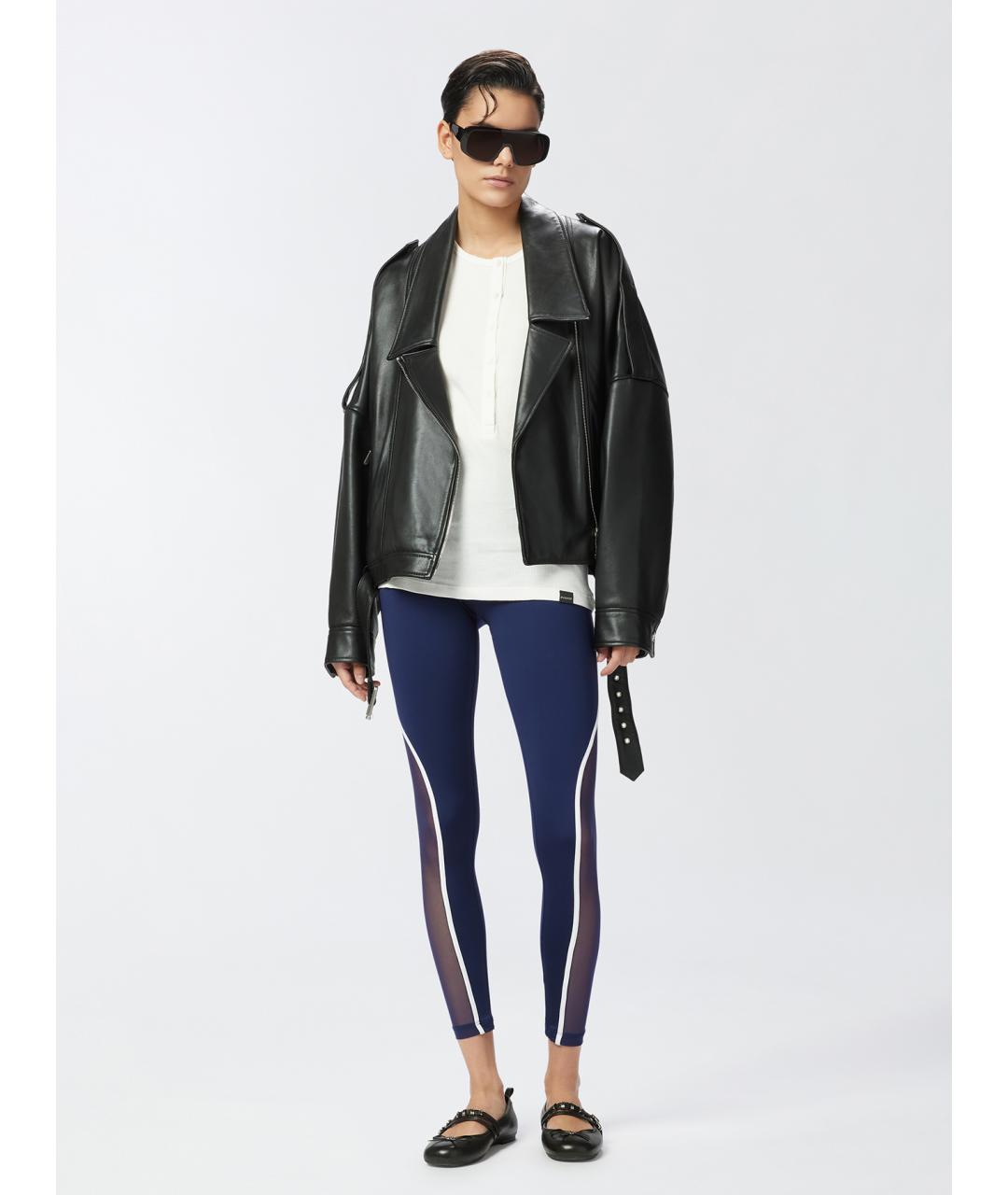 PINKO Синие полиамидовые леггинсы и велосипедки, фото 2